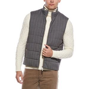 Eleventy Mens Wool-Blend Gilet, Gray